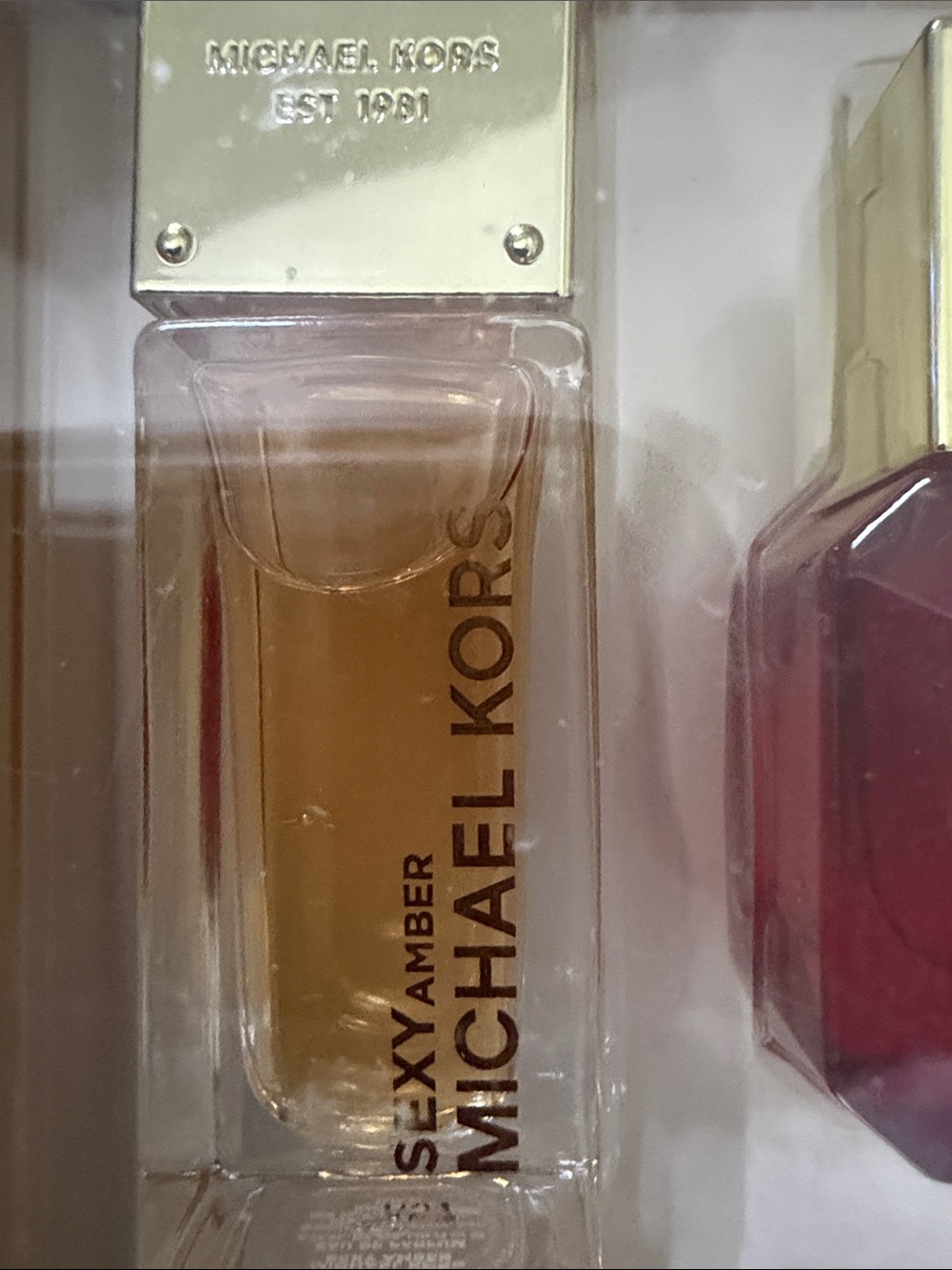Michael Kors Mini Perfume Set — Gold Clear Pink Yellow Amber Bottles - Picture 3 of 6